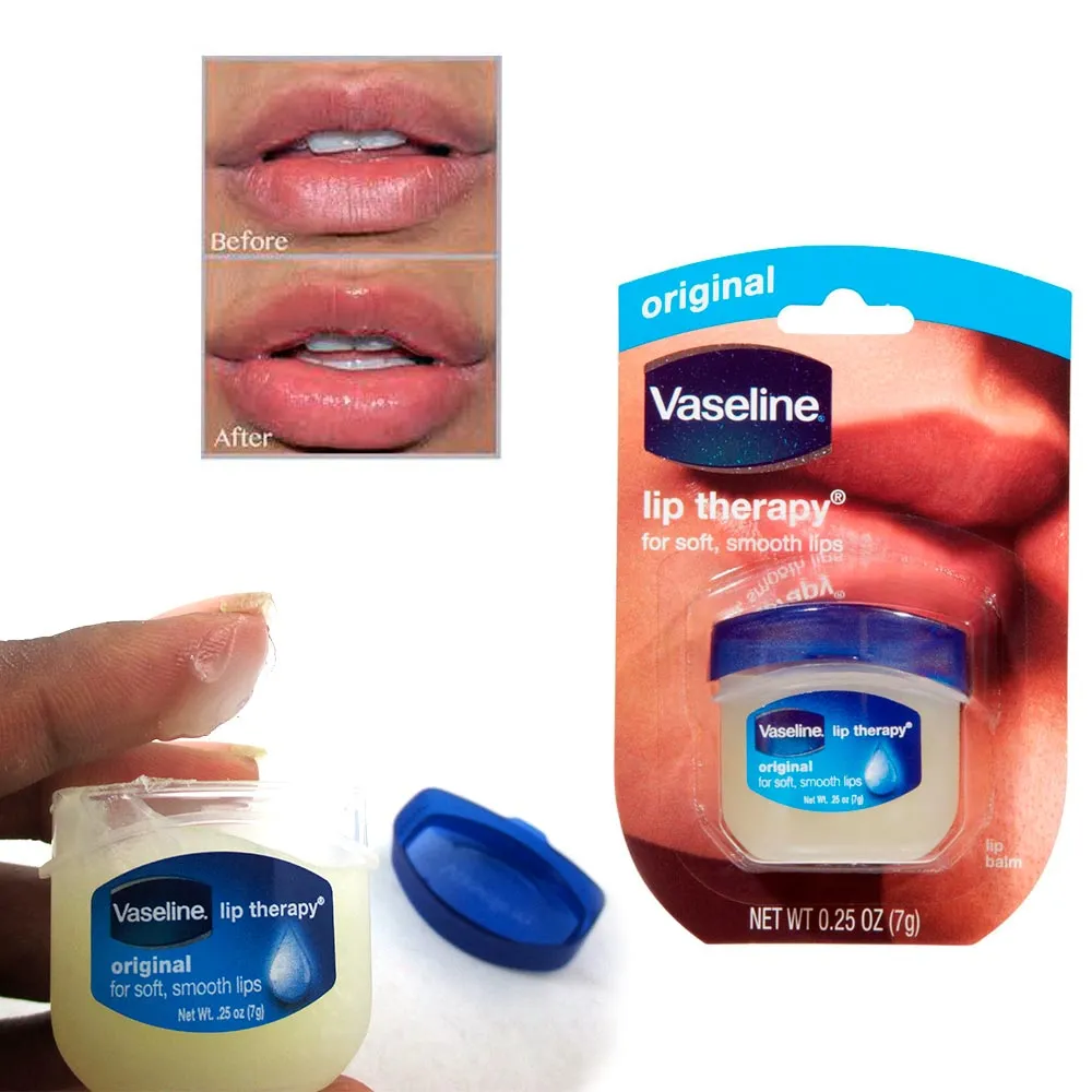 10pc Vaseline Original Therapy Lip Balm Gloss Glowing 0.25oz Petroleum Mini Jars