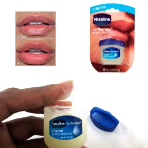 2pc Vaseline Original Therapy Lip Balm Gloss Glowing 0.25 Oz Petroleum Mini Jars