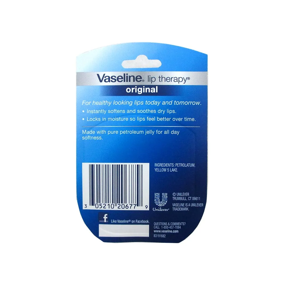2pc Vaseline Original Therapy Lip Balm Gloss Glowing 0.25 Oz Petroleum Mini Jars