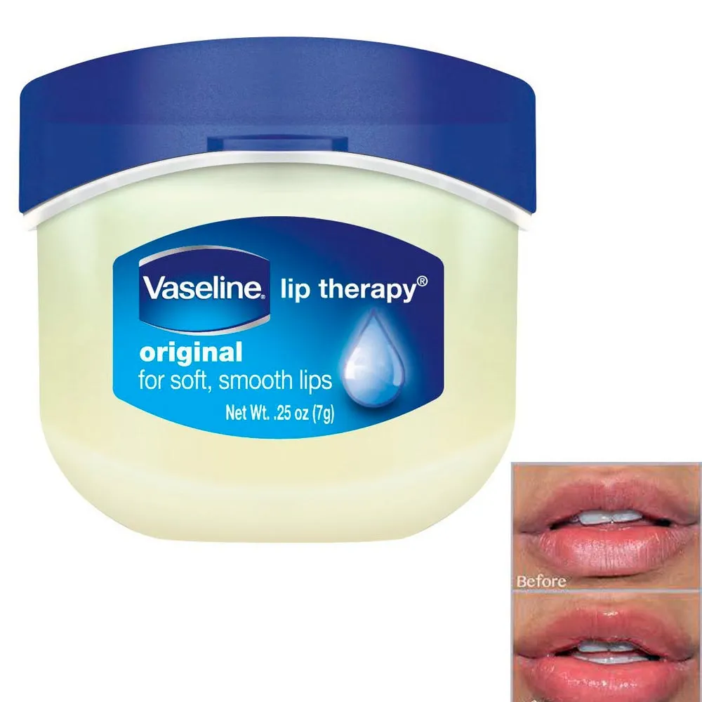 2pc Vaseline Original Therapy Lip Balm Gloss Glowing 0.25 Oz Petroleum Mini Jars