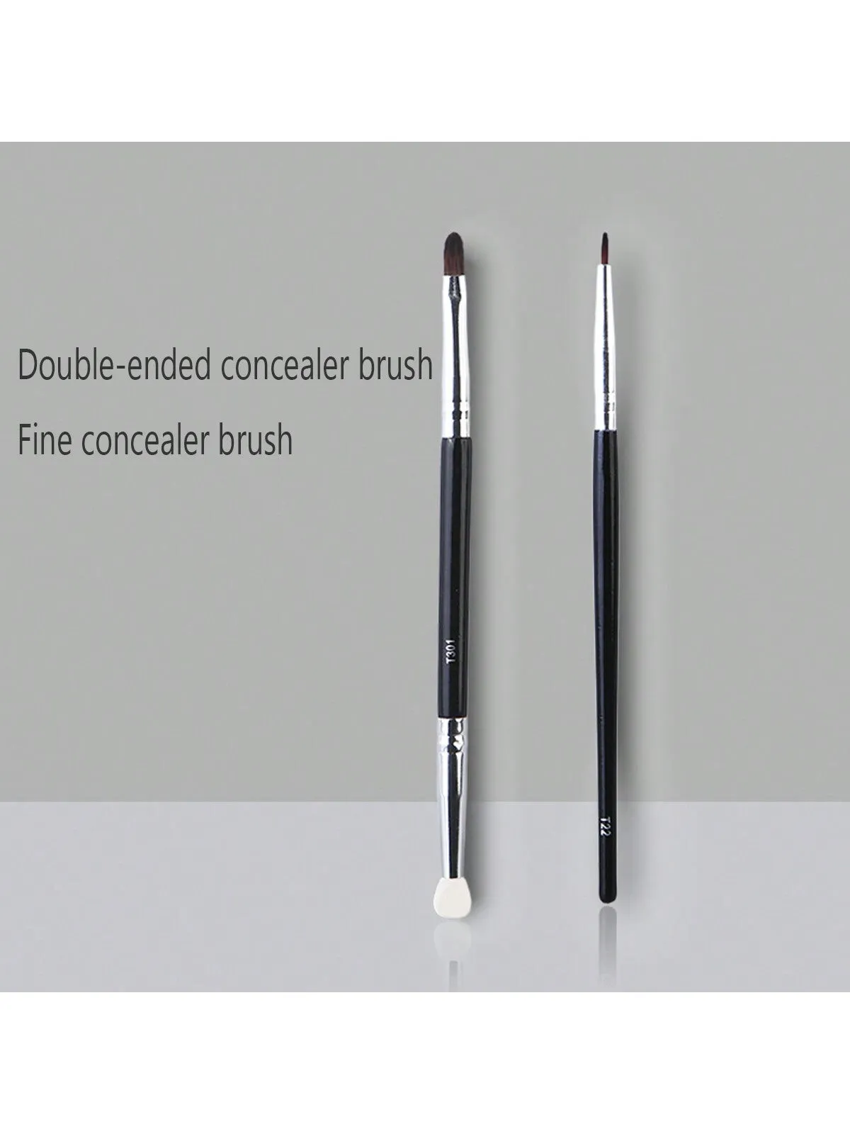 2pcs Concealer Brush Sponge Double Head Spot Brush Black Eye Eyeliner Tear Furrow Brush Makeup Brush Convenient For Beginners