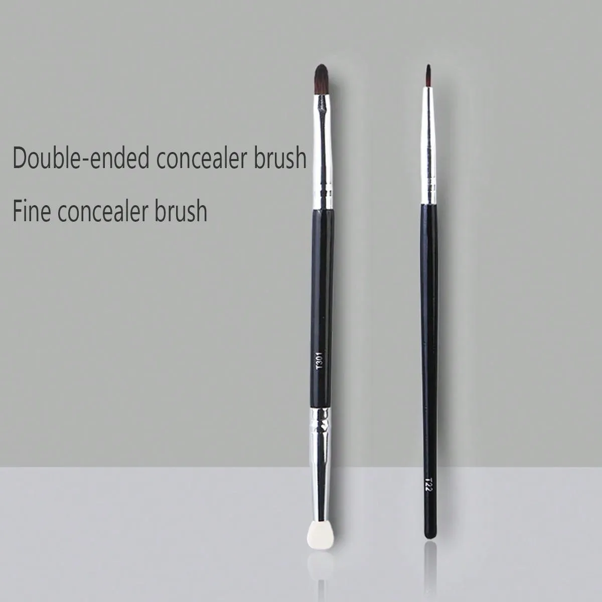 2pcs Concealer Brush Sponge Double Head Spot Brush Black Eye Eyeliner Tear Furrow Brush Makeup Brush Convenient For Beginners