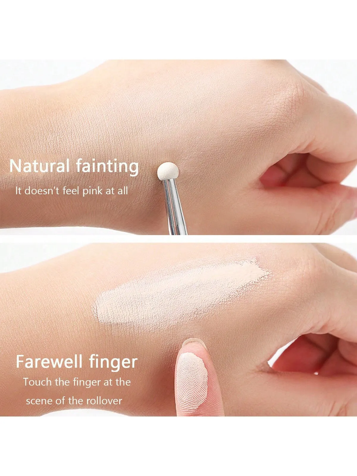 2pcs Concealer Brush Sponge Double Head Spot Brush Black Eye Eyeliner Tear Furrow Brush Makeup Brush Convenient For Beginners