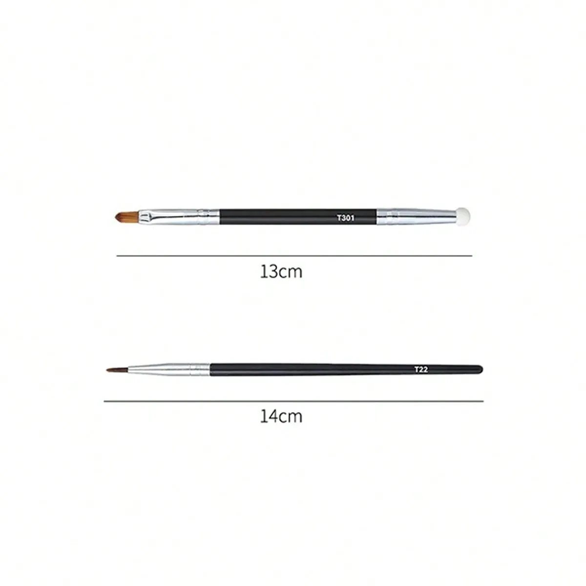 2pcs Concealer Brush Sponge Double Head Spot Brush Black Eye Eyeliner Tear Furrow Brush Makeup Brush Convenient For Beginners