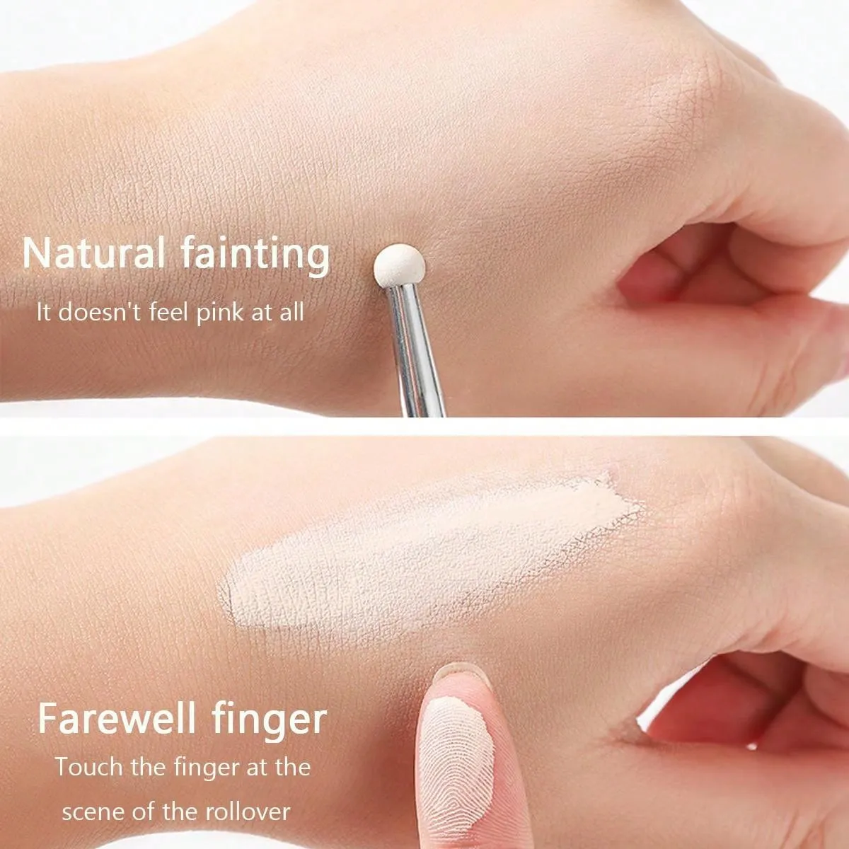 2pcs Concealer Brush Sponge Double Head Spot Brush Black Eye Eyeliner Tear Furrow Brush Makeup Brush Convenient For Beginners