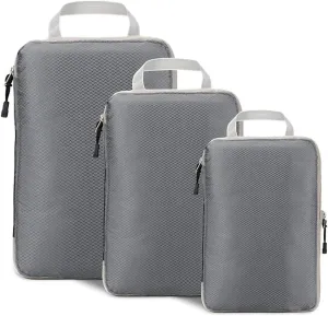 3 Set Suitcase Organizer Packing Cubes Luggage Packing Organizers Clothes Underwear Cube Pouch Pack for Travel Accessories Lightweight Travel Organizer(Color:Grey)