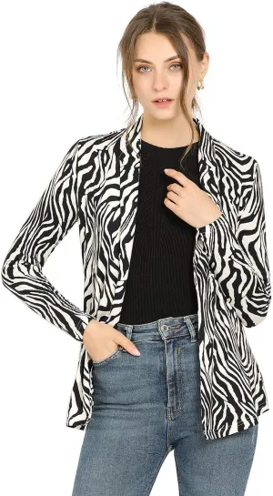 Allegra K Women's Long Sleeves Cardigans Shawl Collar Open Front Christmas Straight Knit Cardigan