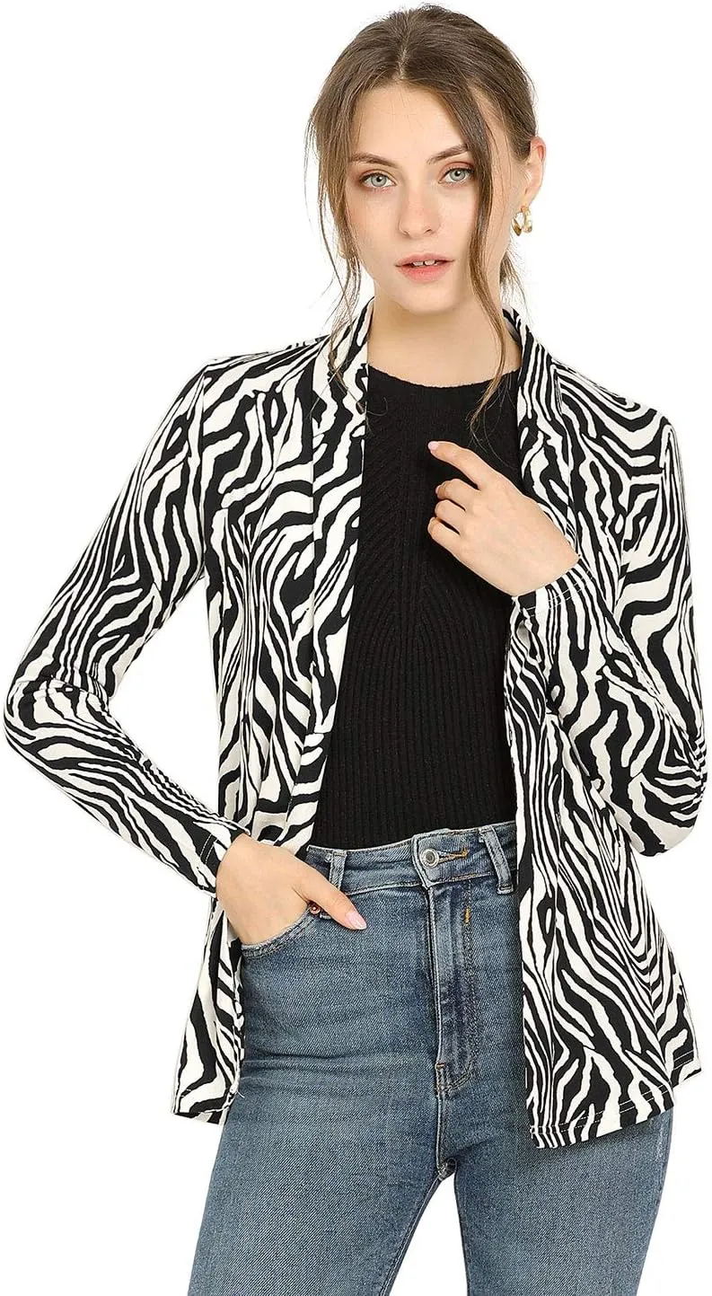 Allegra K Women's Long Sleeves Cardigans Shawl Collar Open Front Christmas Straight Knit Cardigan