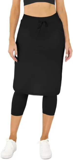 Aurgelmir Women's Tennis Golf Skirts Workout Skirted Leggings Yoga Capri Pants with Skirts Skorts Pockets