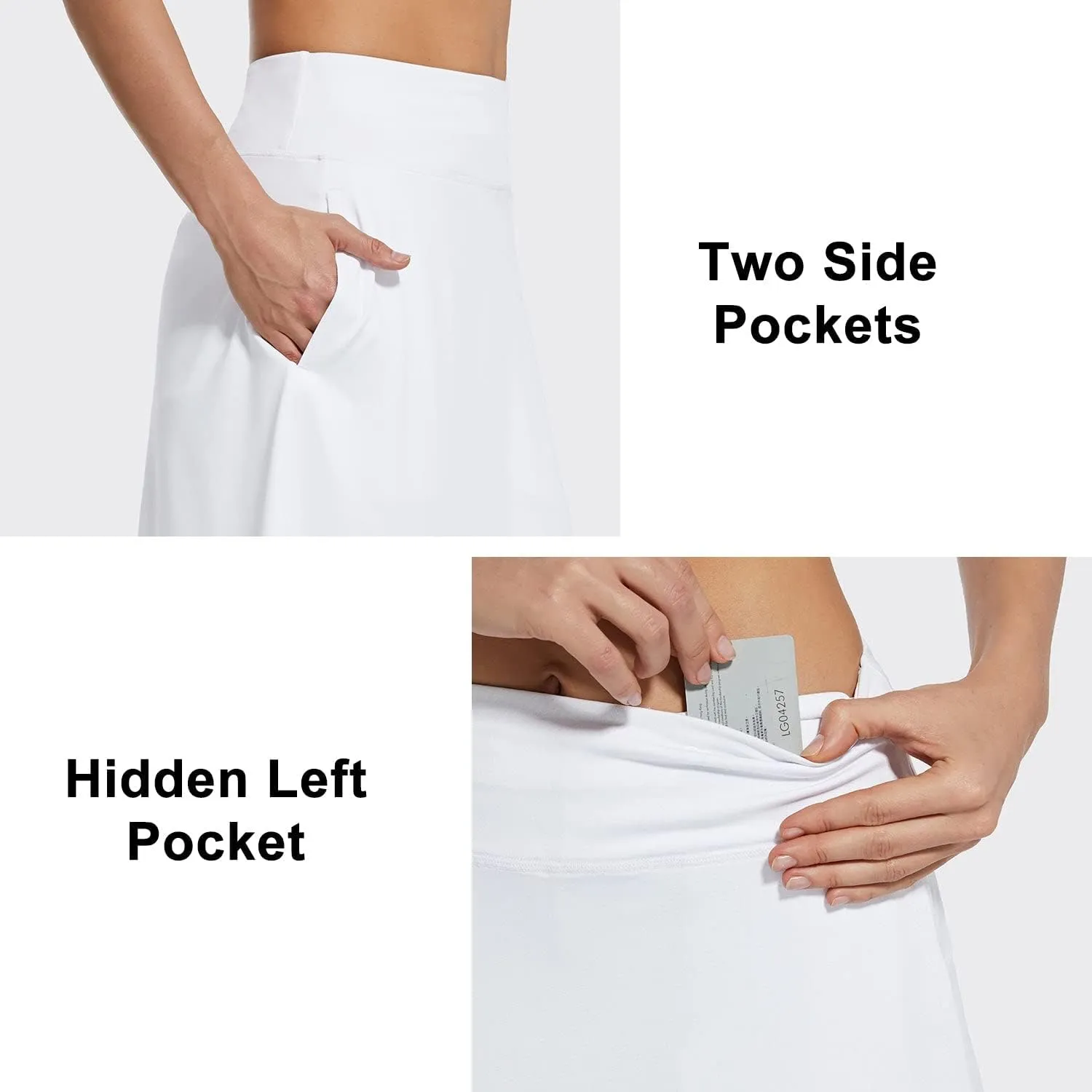 baleaf Women's Skorts Skirts 20" Knee Length Long Golf Sports Casual Skirts Modest with Pockets
