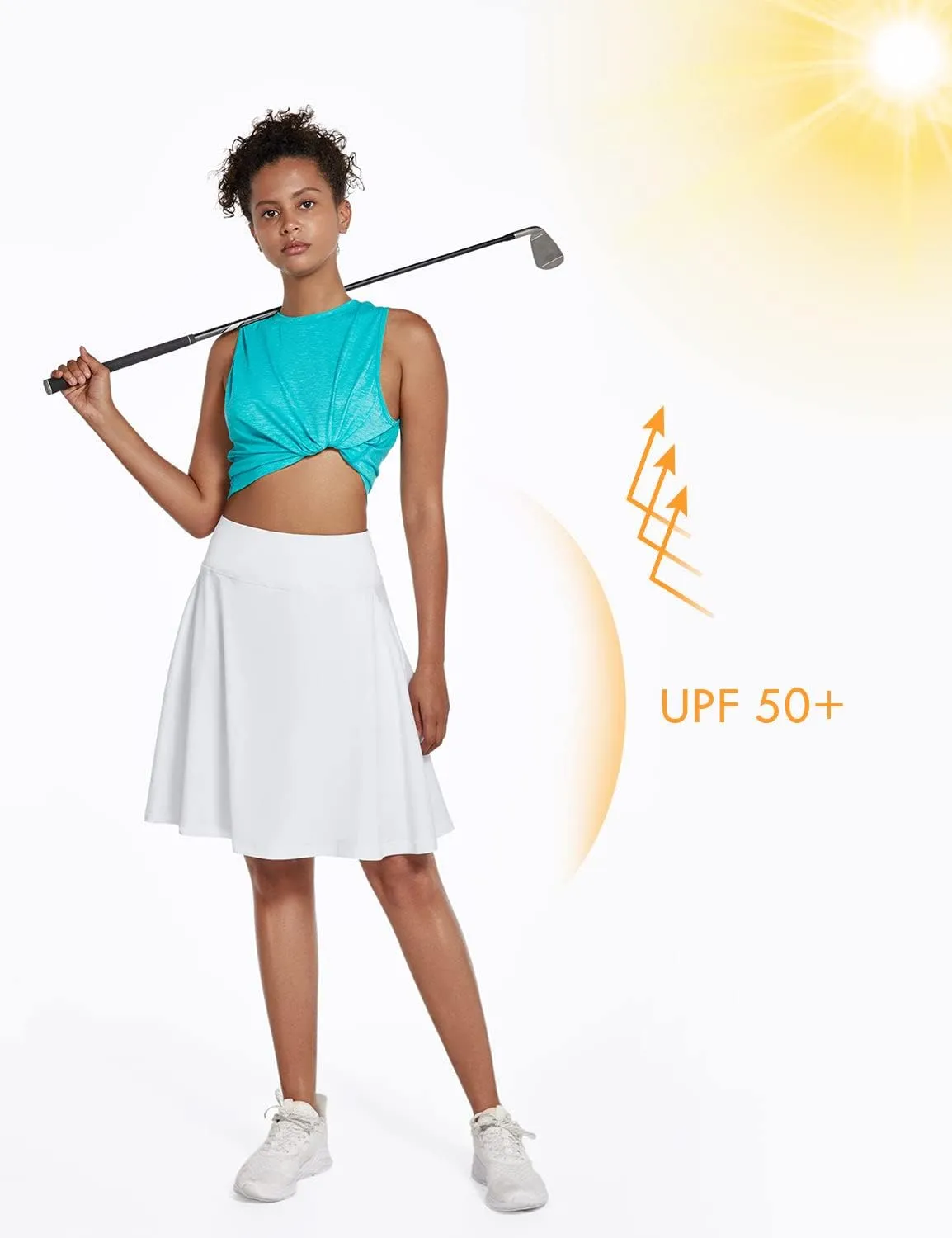 baleaf Women's Skorts Skirts 20" Knee Length Long Golf Sports Casual Skirts Modest with Pockets