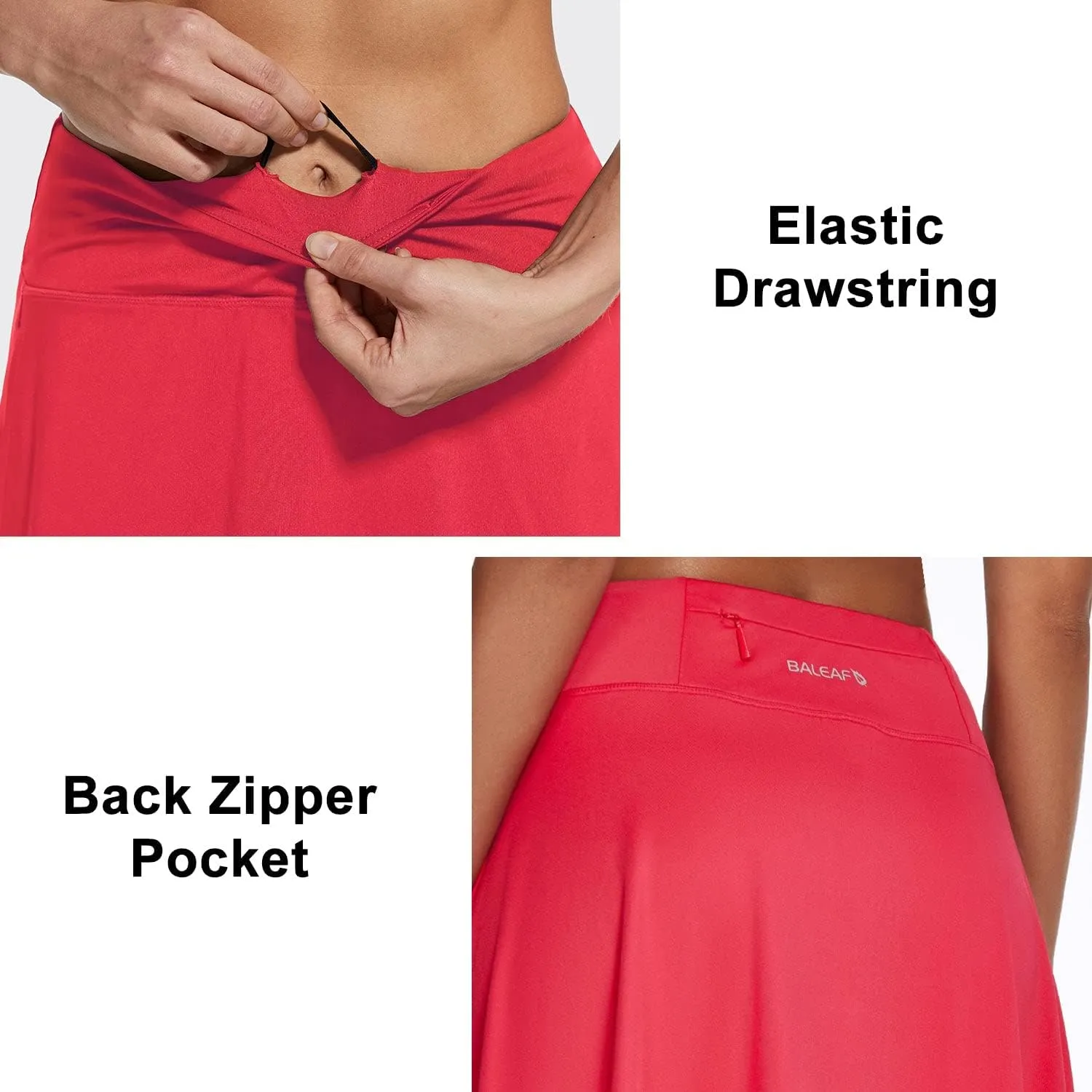 baleaf Women's Skorts Skirts 20" Knee Length Long Golf Sports Casual Skirts Modest with Pockets