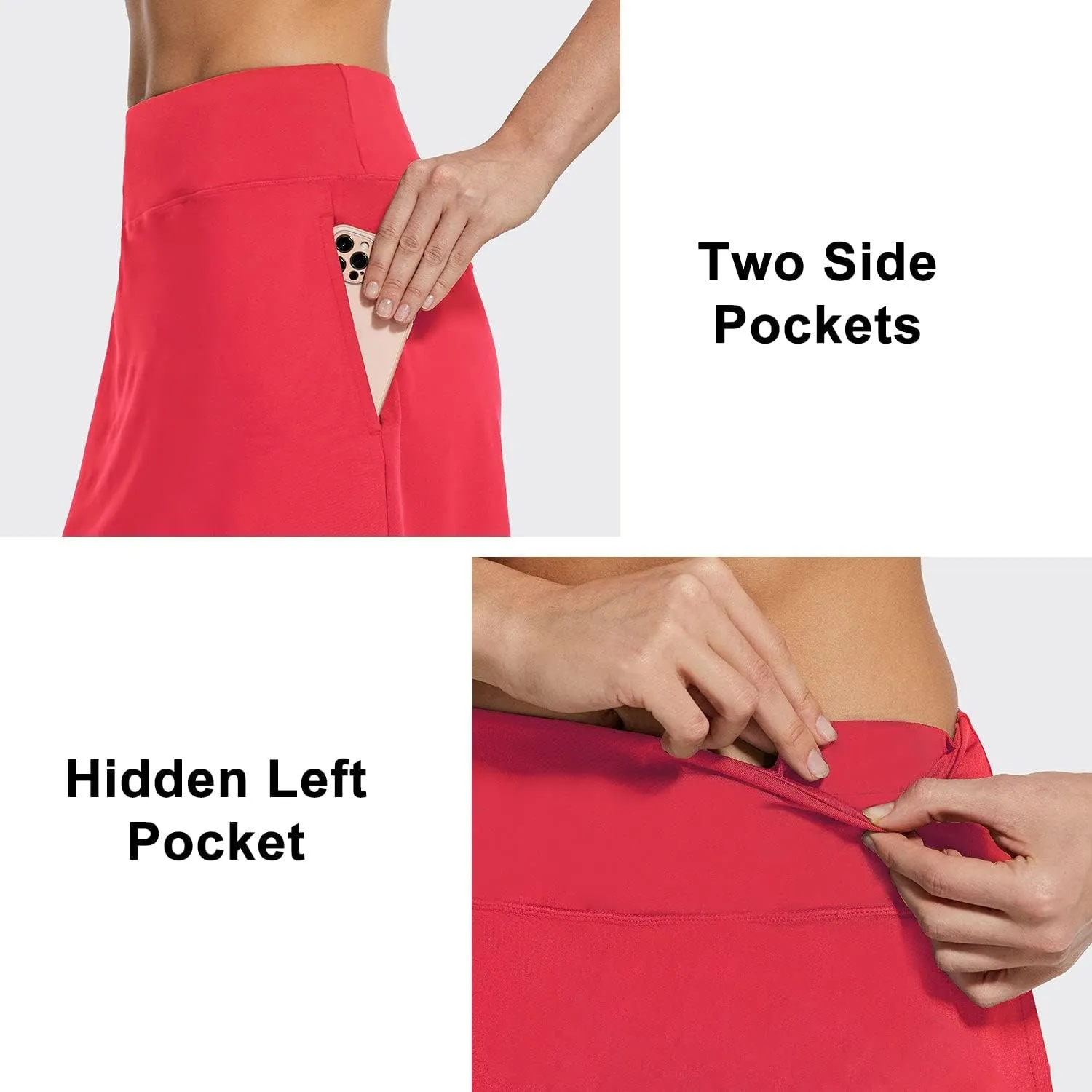 baleaf Women's Skorts Skirts 20" Knee Length Long Golf Sports Casual Skirts Modest with Pockets