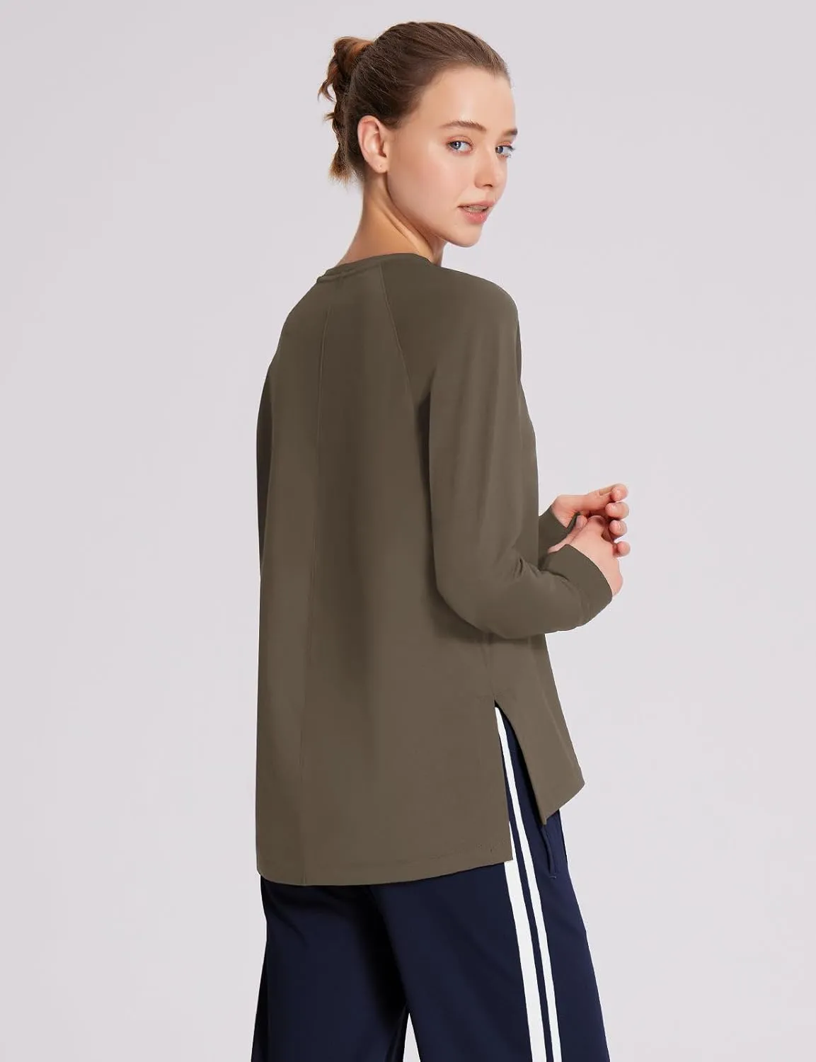baleaf Women's Thermal Tops Fleece Lined Shirts Long Sleeve Cold Weather Running Gear Workout Zipper Pocket Thumbholes
