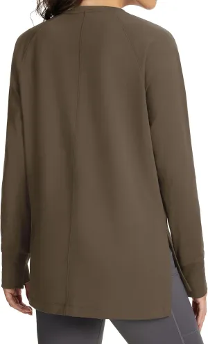 baleaf Women's Thermal Tops Fleece Lined Shirts Long Sleeve Cold Weather Running Gear Workout Zipper Pocket Thumbholes