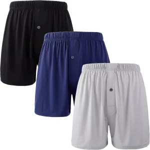 BAMBOO COOL Men's Boxer Shorts Underwear Breathable Stretchy Buttery Soft Boxers with Button Fly 3 or 5 Pack