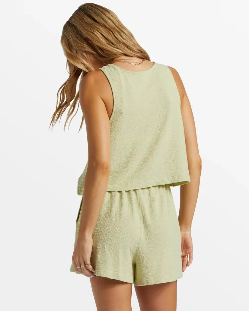 Billabong Harbor Boxy Tank Top - Womens' Crewneck Sleeveless Summer Casual Loose Fit Basic Shirts