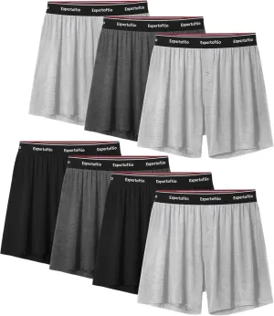 Boxers for Men Viscose from Bamboo Men's Underwear Boxer Shorts Breathable Mens Boxer, Loose Fit, Knit Pack