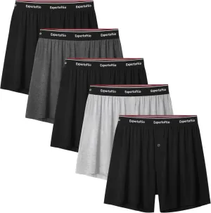 Boxers for Men Viscose from Bamboo Men's Underwear Boxer Shorts Breathable Mens Boxer, Loose Fit, Knit Pack
