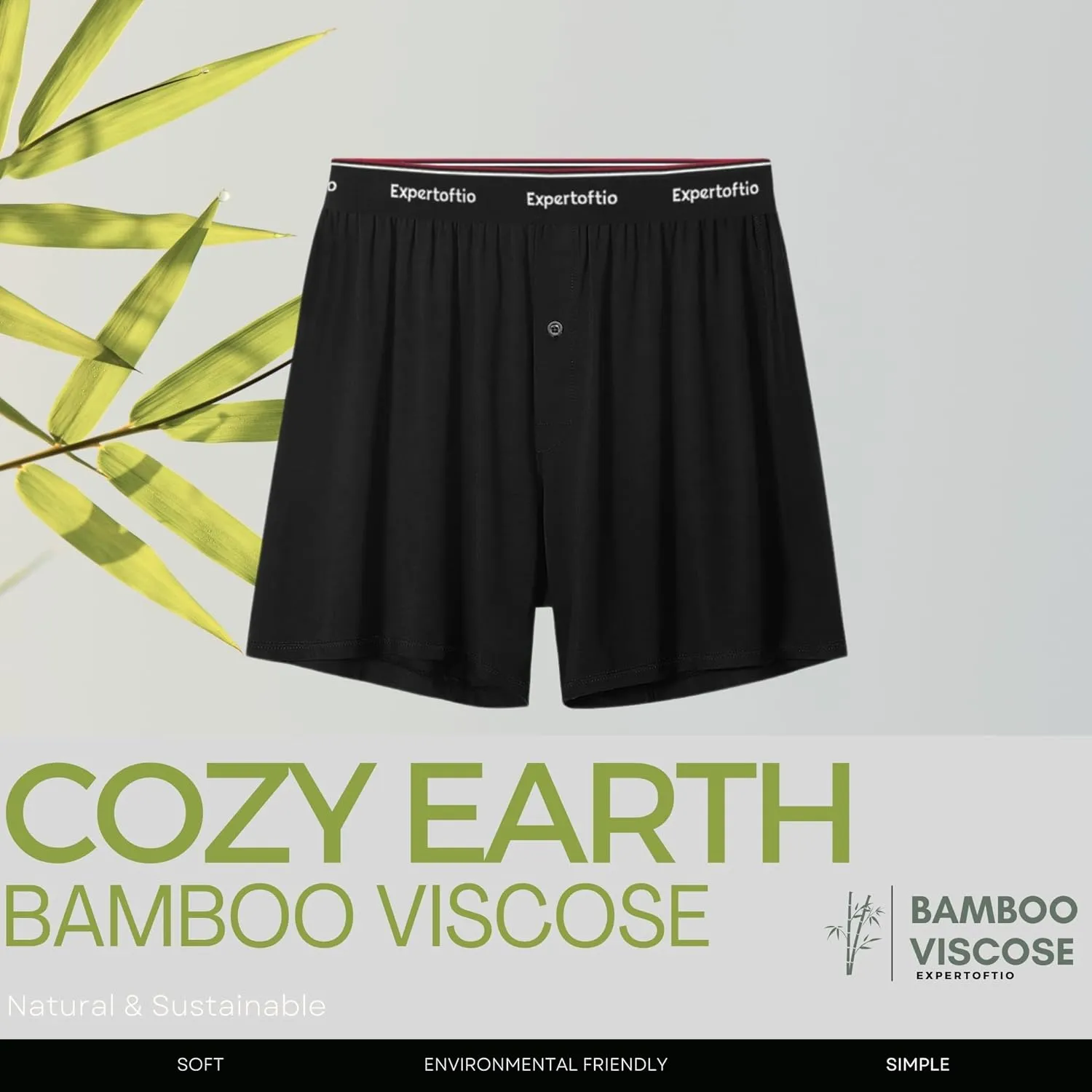 Boxers for Men Viscose from Bamboo Men's Underwear Boxer Shorts Breathable Mens Boxer, Loose Fit, Knit Pack