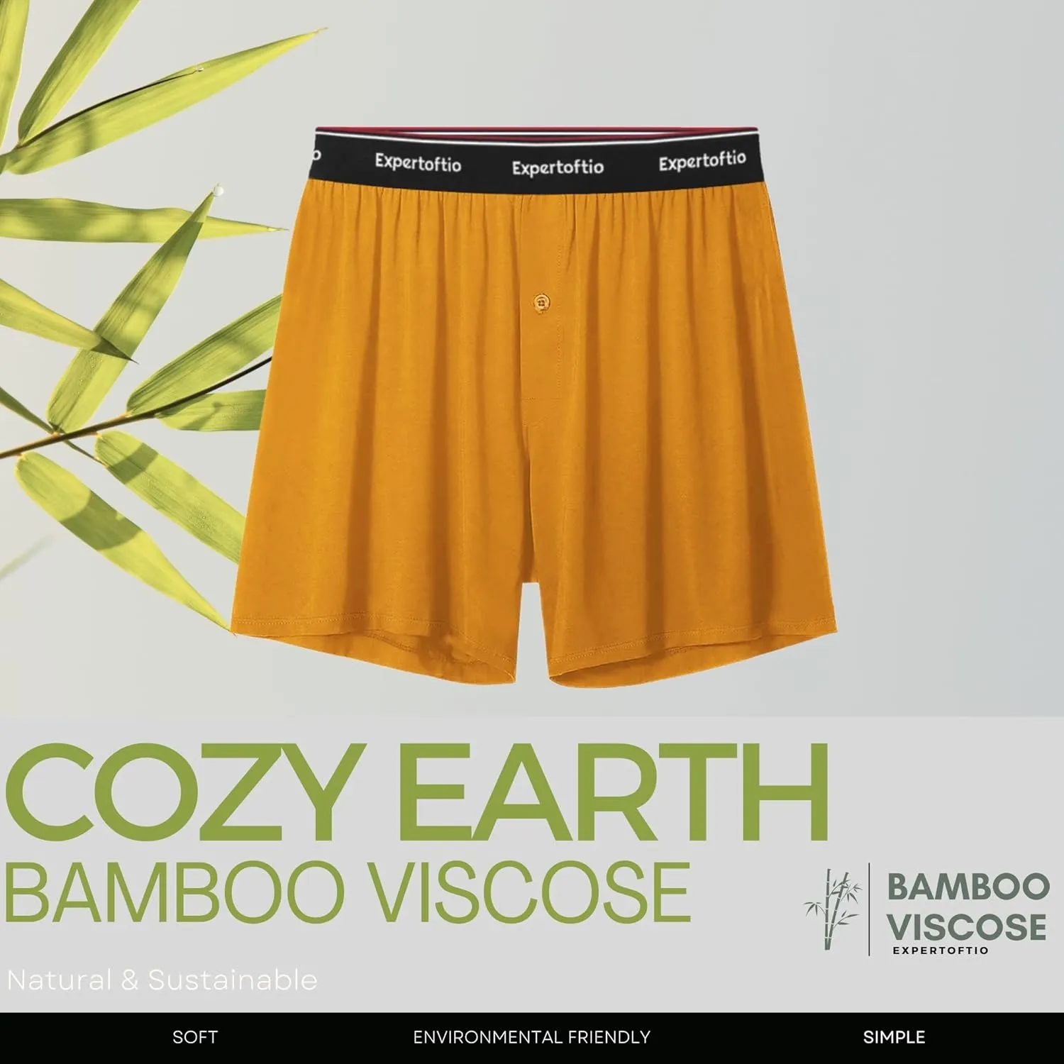 Boxers for Men Viscose from Bamboo Men's Underwear Boxer Shorts Breathable Mens Boxer, Loose Fit, Knit Pack