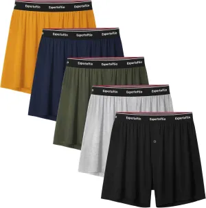 Boxers for Men Viscose from Bamboo Men's Underwear Boxer Shorts Breathable Mens Boxer, Loose Fit, Knit Pack