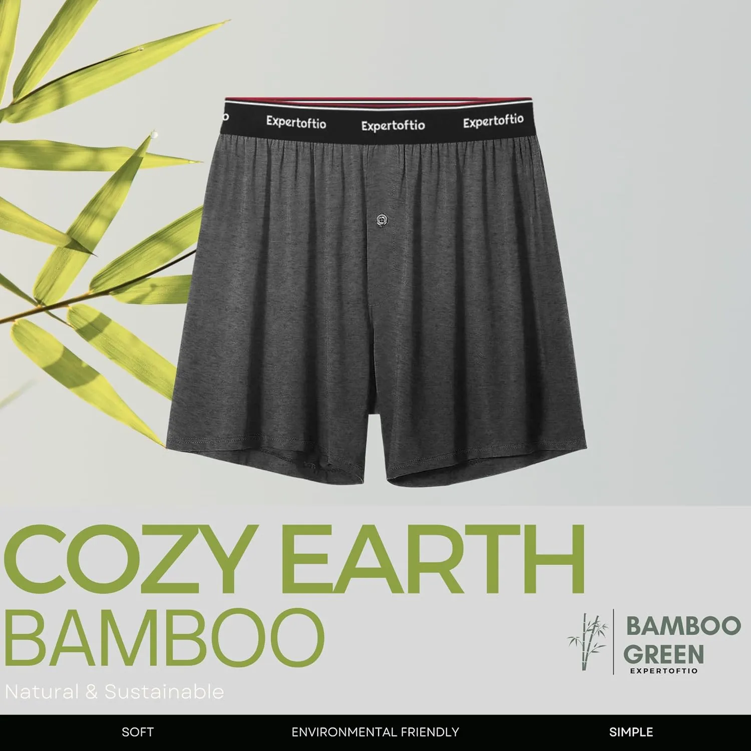 Boxers for Men Viscose from Bamboo Men's Underwear Boxer Shorts Breathable Mens Boxer, Loose Fit, Knit Pack