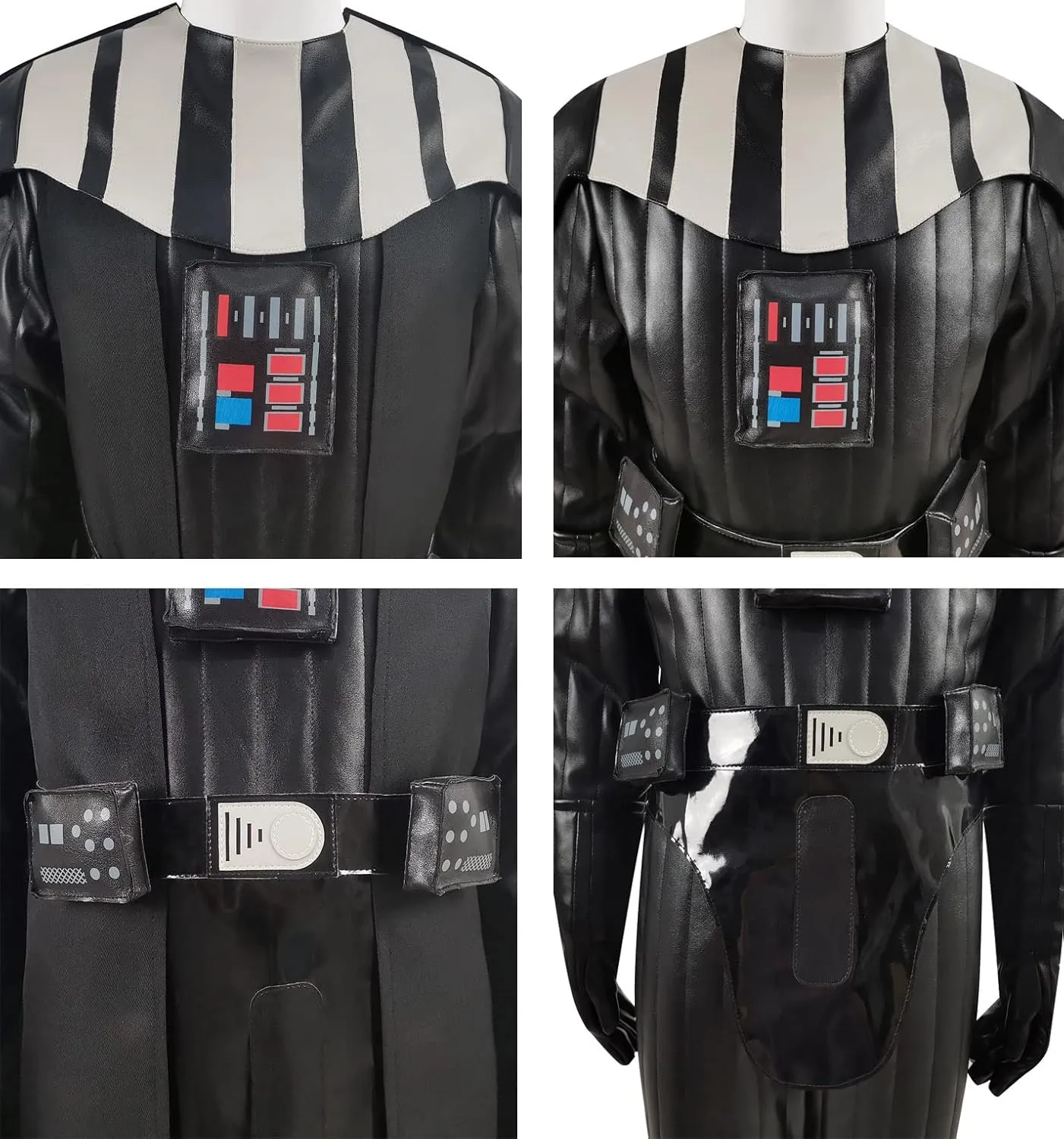 Boys Darth Cosplay Costume Suit Deluxe Vader Uniform Jumpsuit Cloak Full Set Halloween Party Outfit