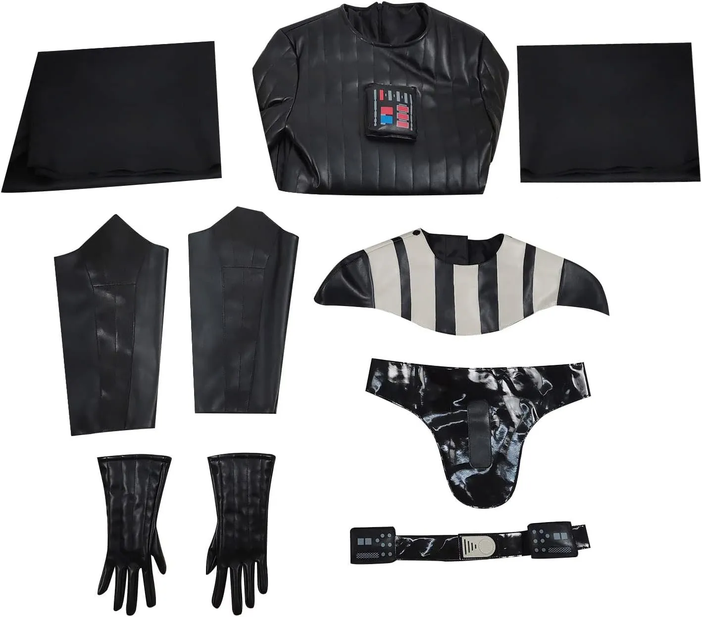 Boys Darth Cosplay Costume Suit Deluxe Vader Uniform Jumpsuit Cloak Full Set Halloween Party Outfit
