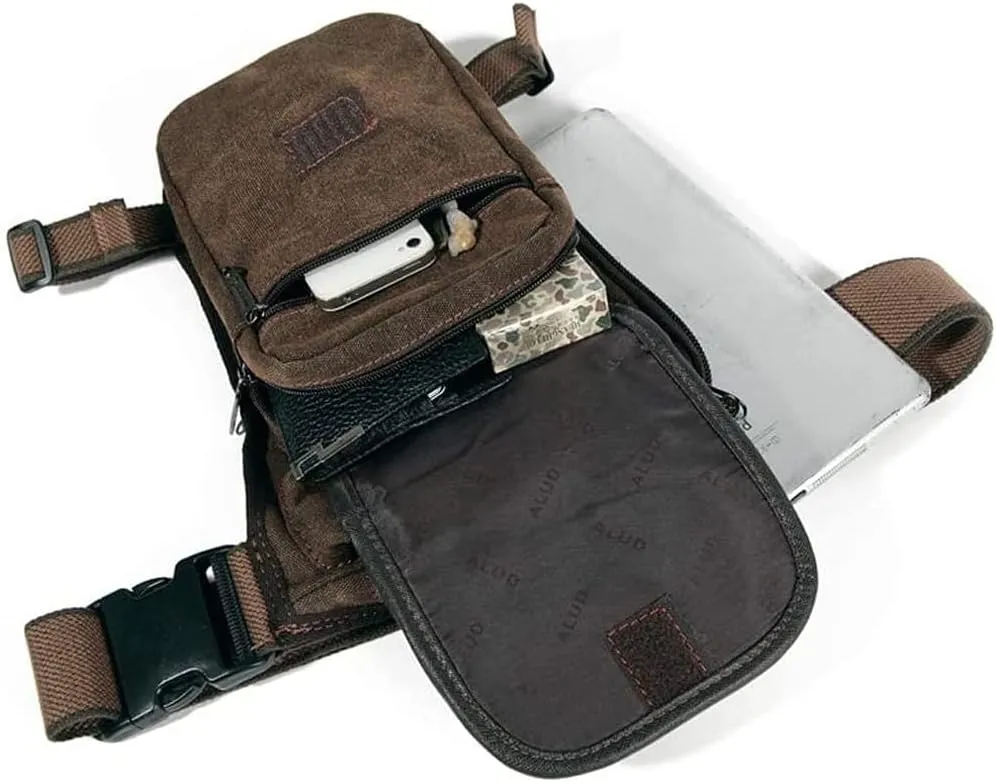 Canvas Waist Pack Drop Leg Bag for Men Women Belt Bumbag Multi-Purpose Motorcycle leg bag Outdoor Travel Hip Bag Hiking Climbing Thigh Bag