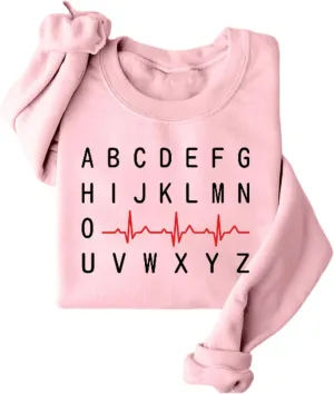 Cardiac Nurse Sweatshirt Women Registered Nurse Fleece Lined Long Sleeve Shirts Emergency Nurse Pullover Tops
