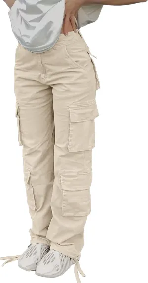 Cargo Pants for Women High Waisted Casual Pants Baggy Y2k Straight Wide Leg Pants with Pockets Streetwear