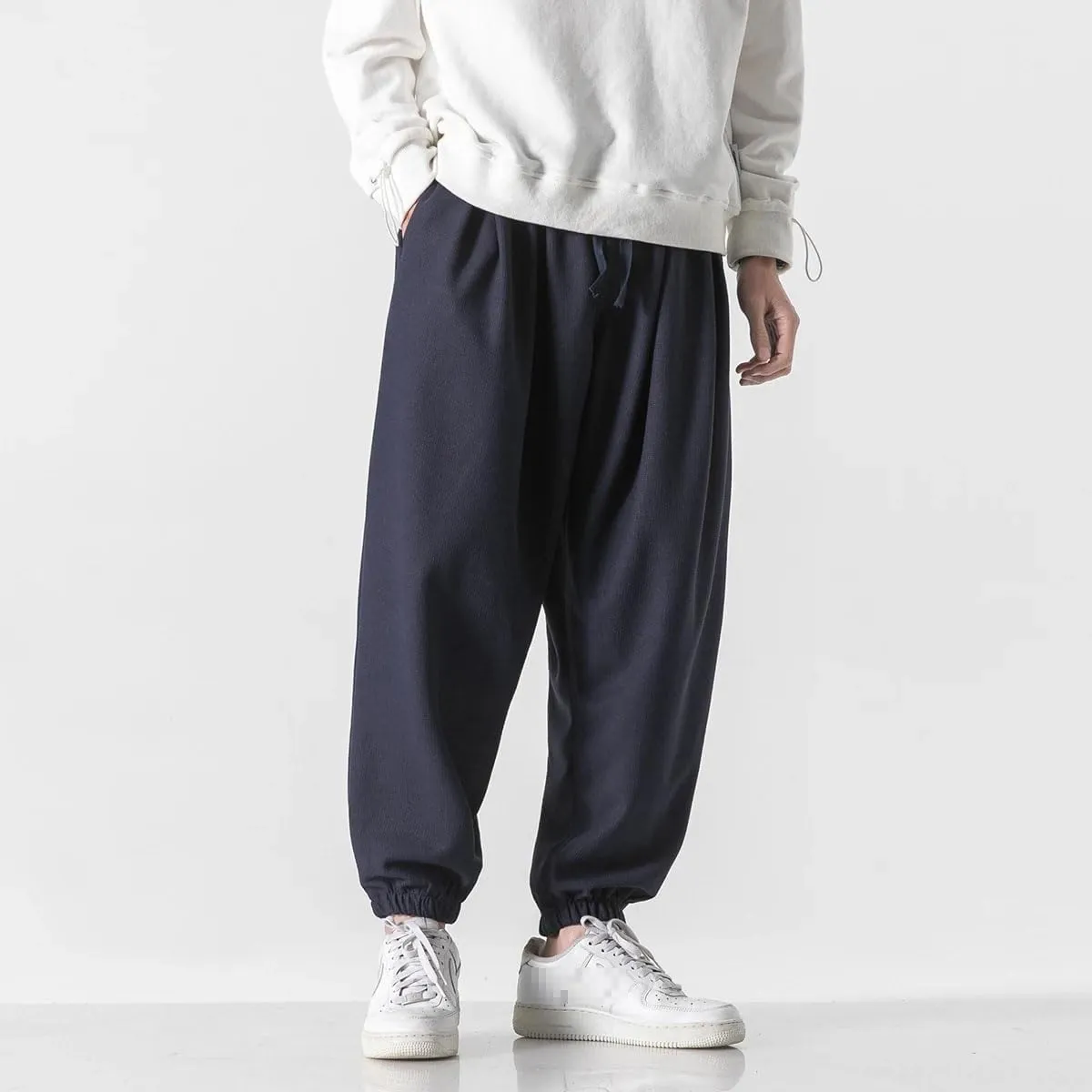 Chinese Style Loose Plus Size Harem Pants Spring Harajuku Casual Sports Trousers Men Sweatpants Joggers Male