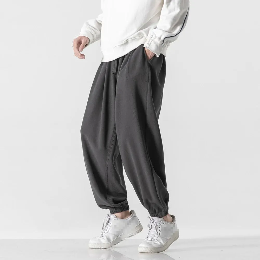 Chinese Style Loose Plus Size Harem Pants Spring Harajuku Casual Sports Trousers Men Sweatpants Joggers Male