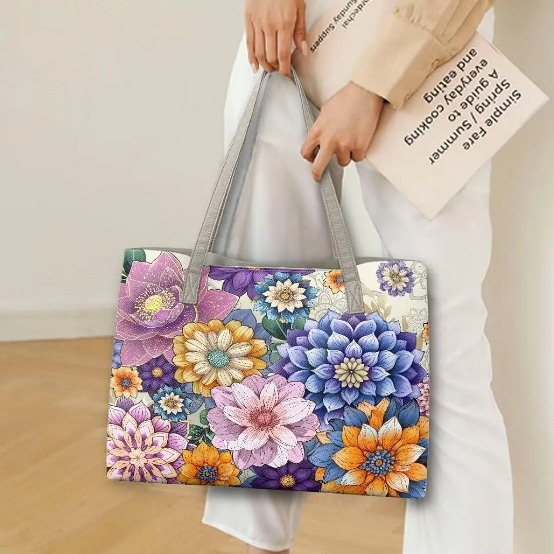 Coldinair Cow Laptop Shoulder Bag Tote Handbag for Women SunflowerTrendy Tote Bag Shoulder Purse Top Handle Satchel Bags