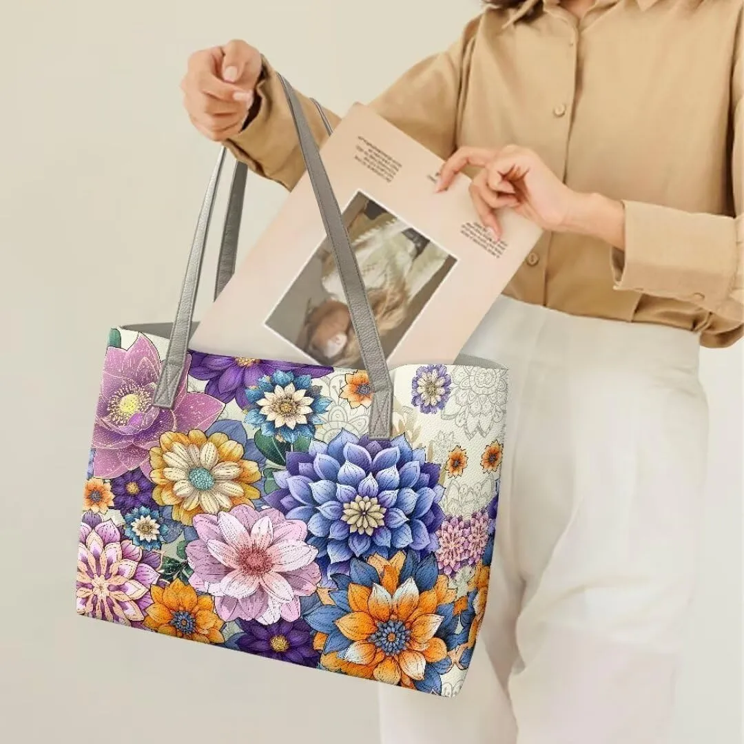 Coldinair Cow Laptop Shoulder Bag Tote Handbag for Women SunflowerTrendy Tote Bag Shoulder Purse Top Handle Satchel Bags