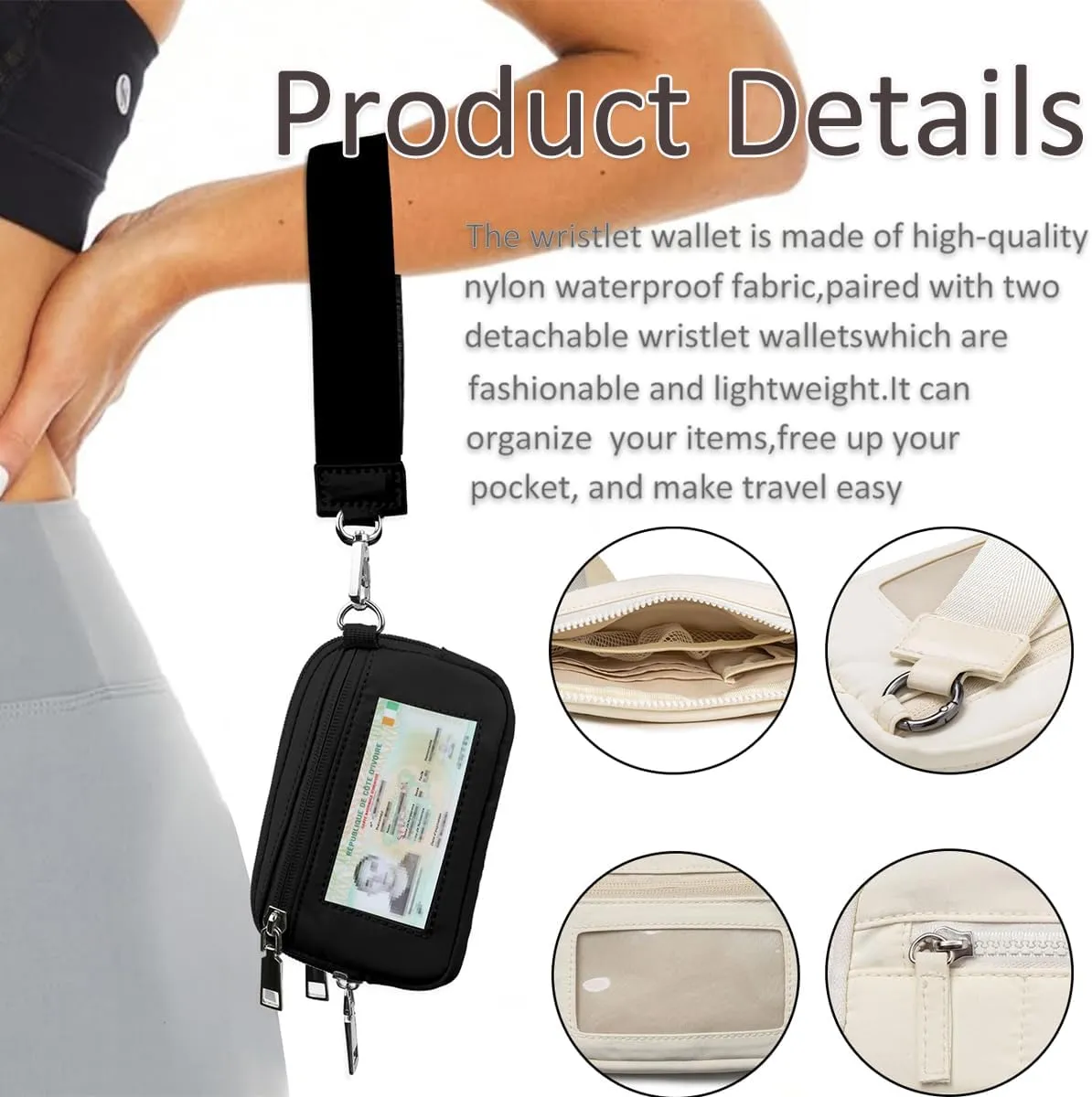 Convely Essential Wristlet Purse For Women Nylon Quilted Pouch Wallet With 3 Zipper puffer wristlet For Credit Card