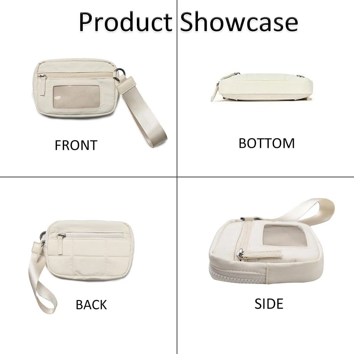 Convely Essential Wristlet Purse For Women Nylon Quilted Pouch Wallet With 3 Zipper puffer wristlet For Credit Card