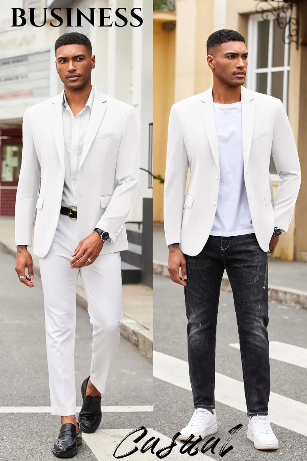 COOFANDY Mens Casual Blazer Slim Fit Suit Jacket Lightweight Knit Sport Coat Two Button Blazer Jacket