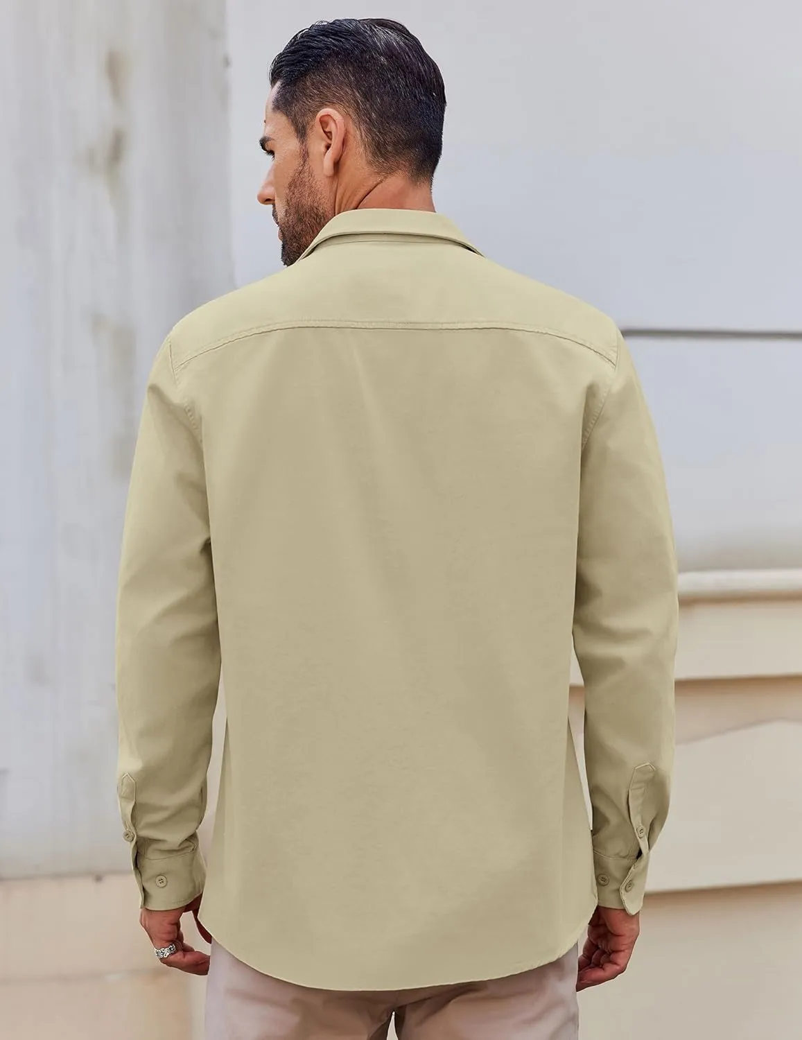 COOFANDY Mens Lightweight Button Down Shirt Jacket Casual Shacket Cotton Overshirt