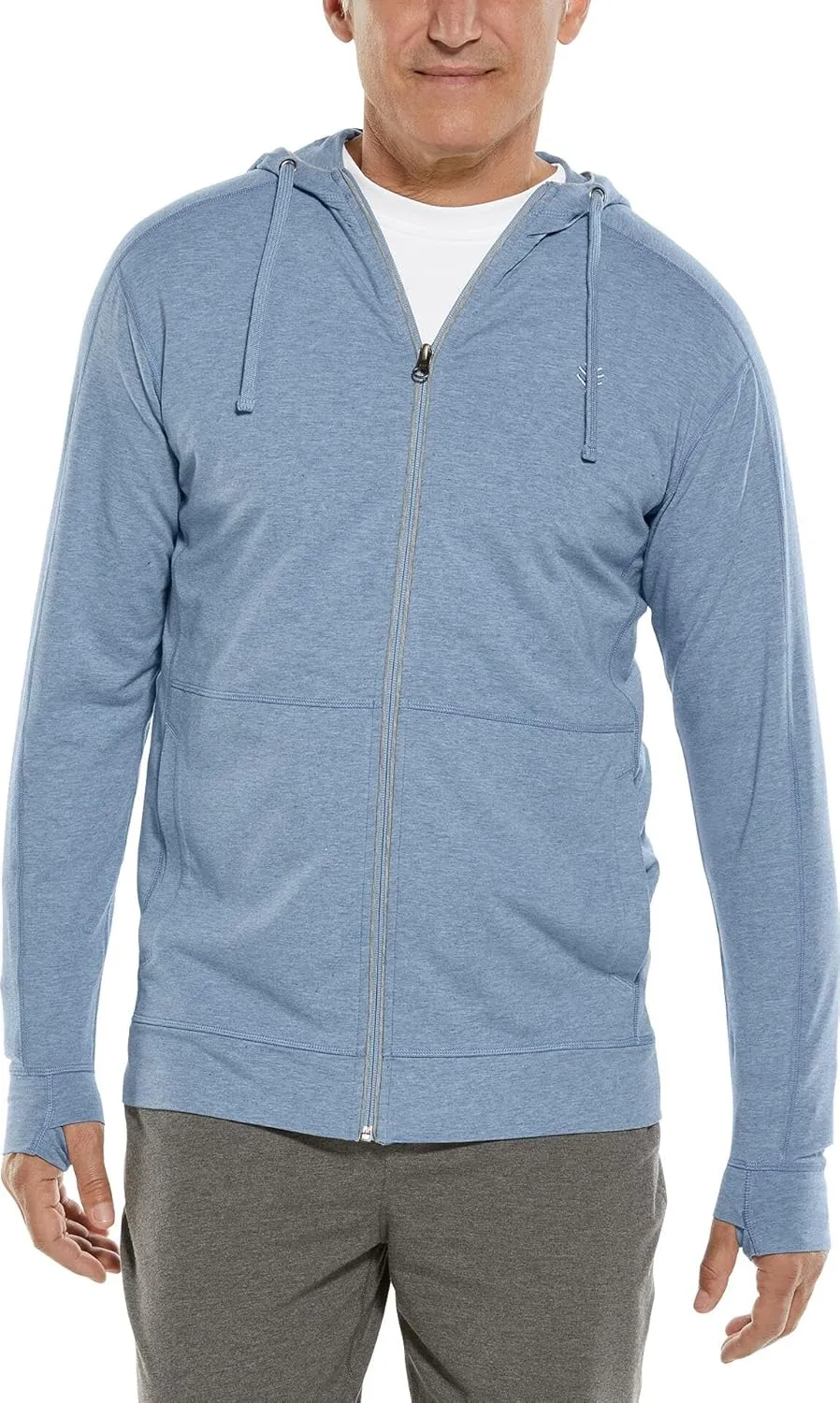 Coolibar UPF 50  Men's LumaLeo Full Zip Hoodie - Sun Protective