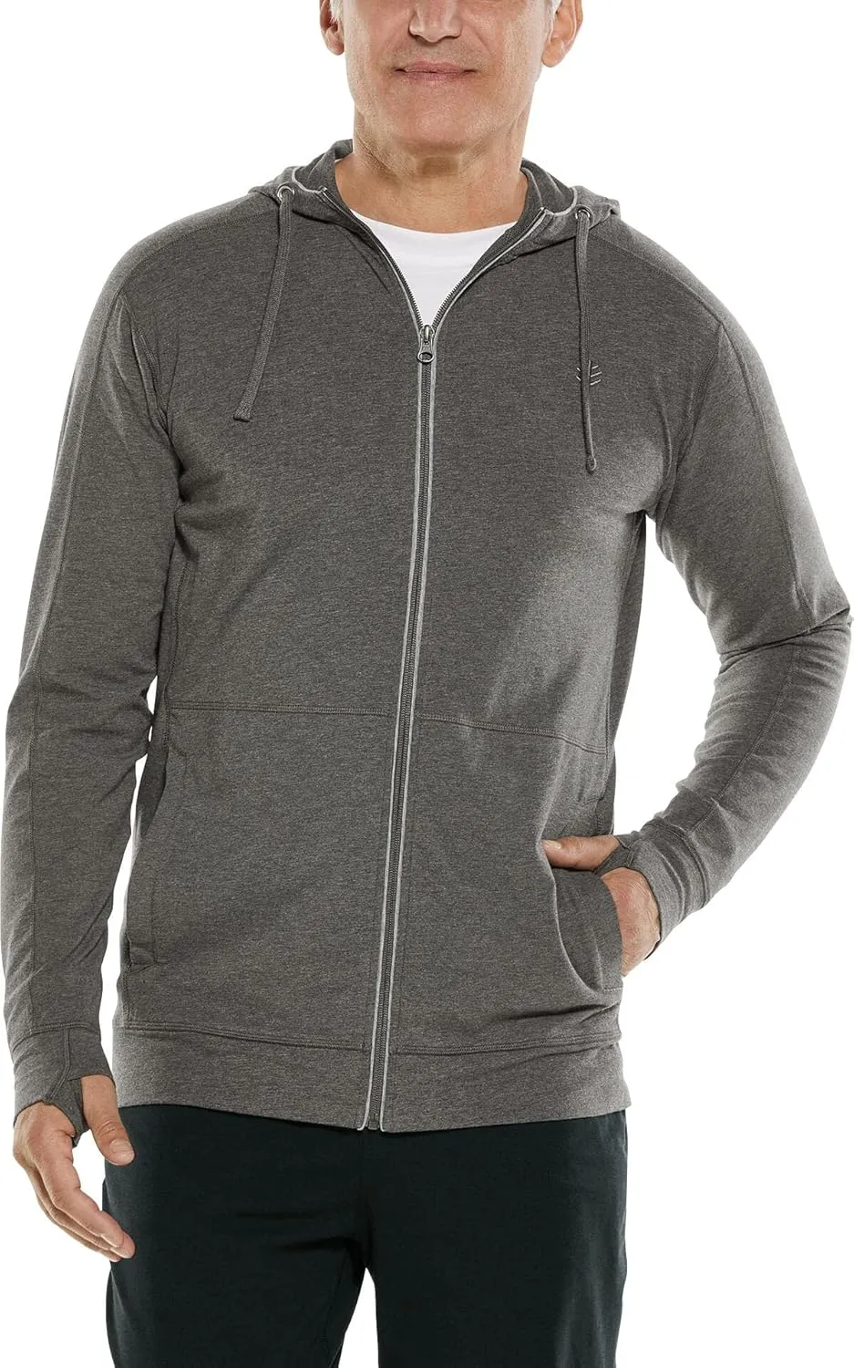 Coolibar UPF 50  Men's LumaLeo Full Zip Hoodie - Sun Protective
