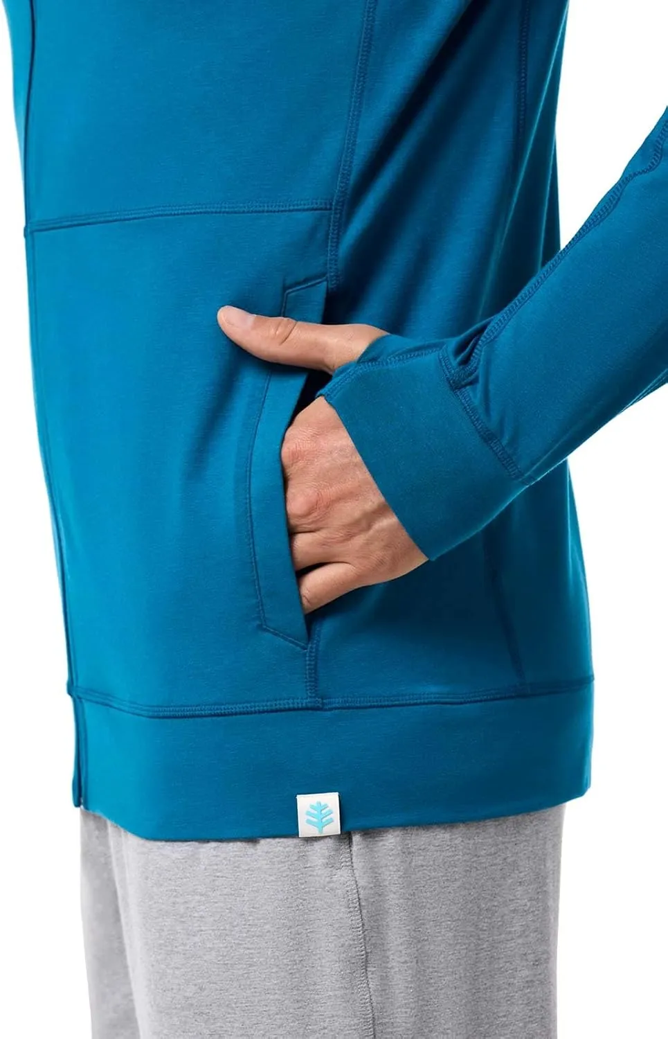 Coolibar UPF 50  Men's LumaLeo Full Zip Hoodie - Sun Protective