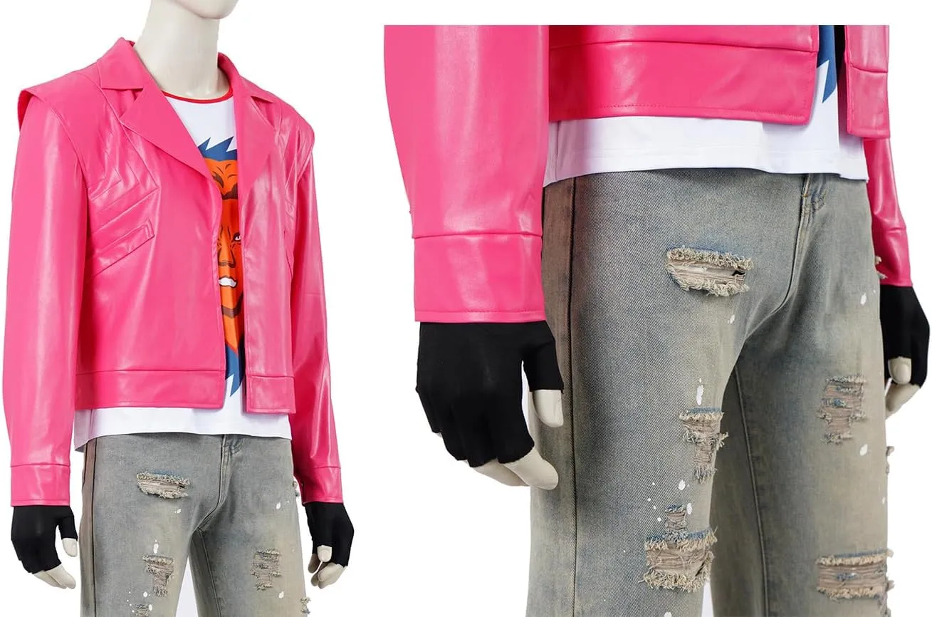 Craft Garrett Garrison Cosplay Costume Garbage Man Pink Leather Jacket Uniform Suit Mens Halloween Outfit