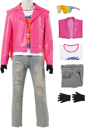Craft Garrett Garrison Cosplay Costume Garbage Man Pink Leather Jacket Uniform Suit Mens Halloween Outfit