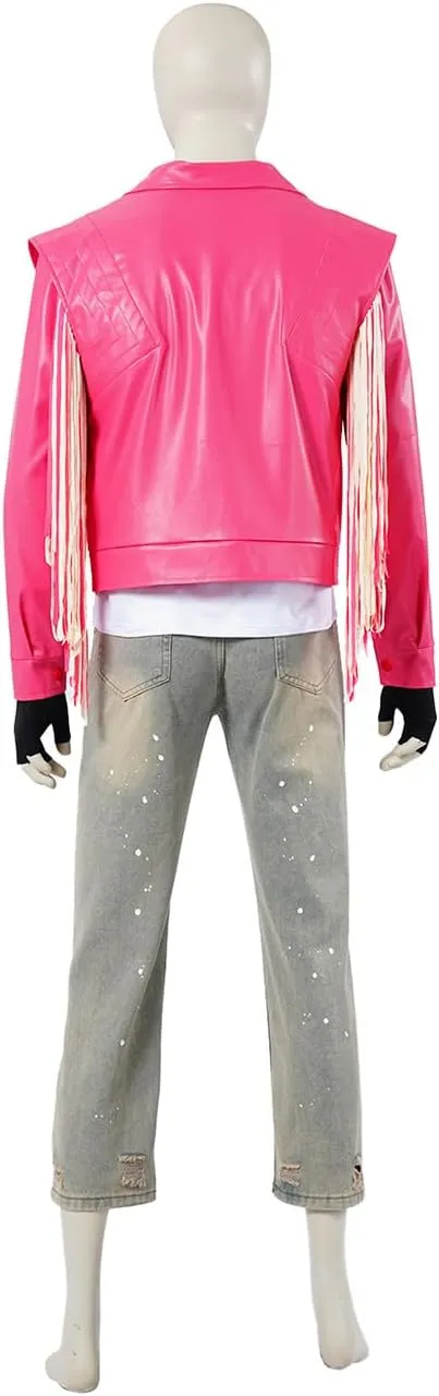Craft Garrett Garrison Cosplay Costume Garbage Man Pink Leather Jacket Uniform Suit Mens Halloween Outfit