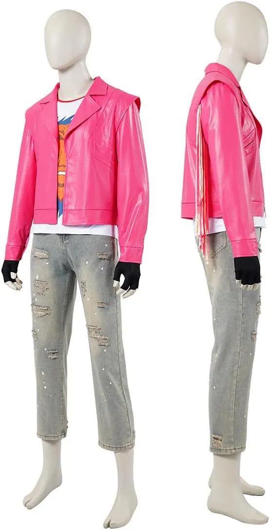 Craft Garrett Garrison Cosplay Costume Garbage Man Pink Leather Jacket Uniform Suit Mens Halloween Outfit