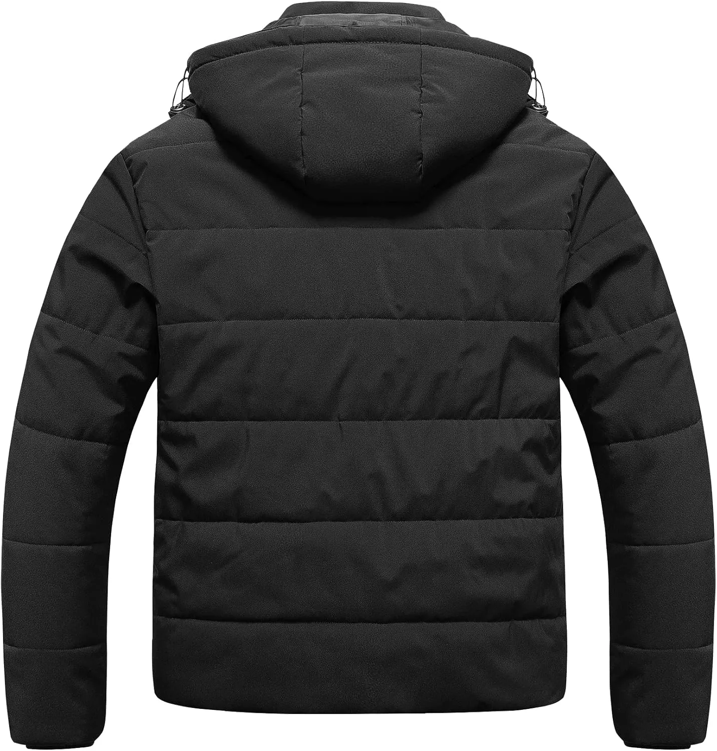 CREATMO US Men's Big and Tall Winter Puffer Jacket Waterproof Bubble Coat Puffy Ski Parka With Hood
