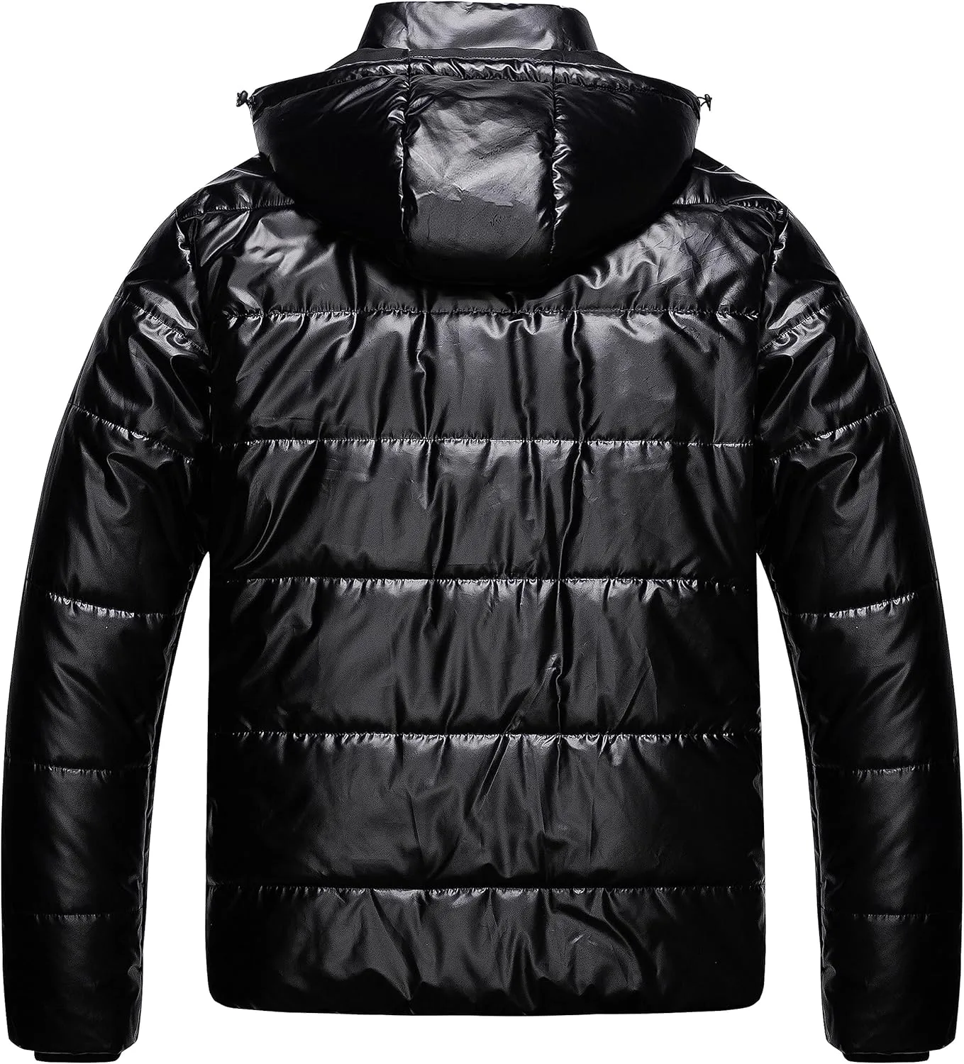 CREATMO US Men's Big and Tall Winter Puffer Jacket Waterproof Bubble Coat Puffy Ski Parka With Hood