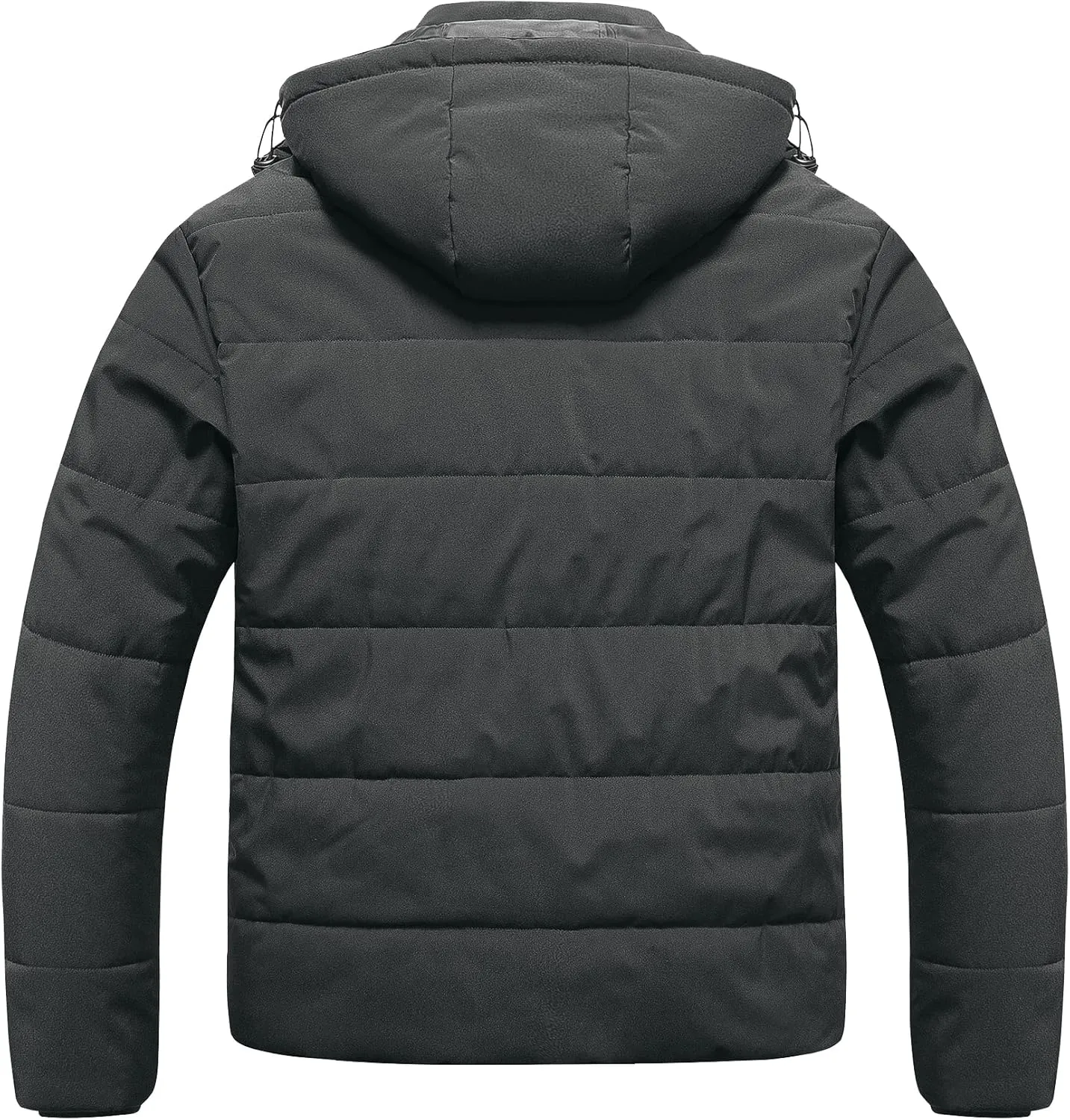 CREATMO US Men's Big and Tall Winter Puffer Jacket Waterproof Bubble Coat Puffy Ski Parka With Hood
